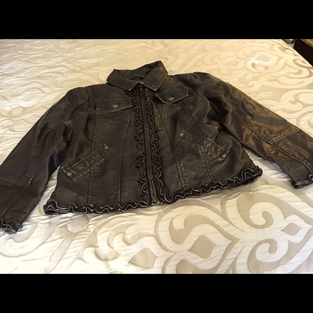 Vintage polyurethane leather like Childrens Jacket